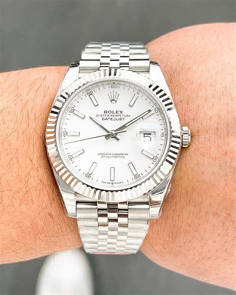 rolex datejust 41 white|rolex datejust 41 dimensions.